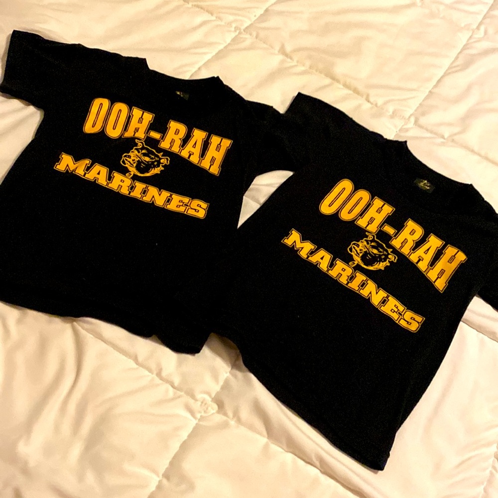 USMC Ooh-rah bulldog T-shirts sz 6-8